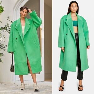 Blanca- The Adeline Coat Green Size Large Oversized Wool Winter Staple Fashion